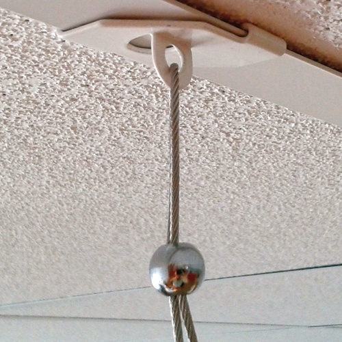 CROCHET SUR RAIL DE FAUX PLAFOND  Fixations Multi Affichage : Plafond
